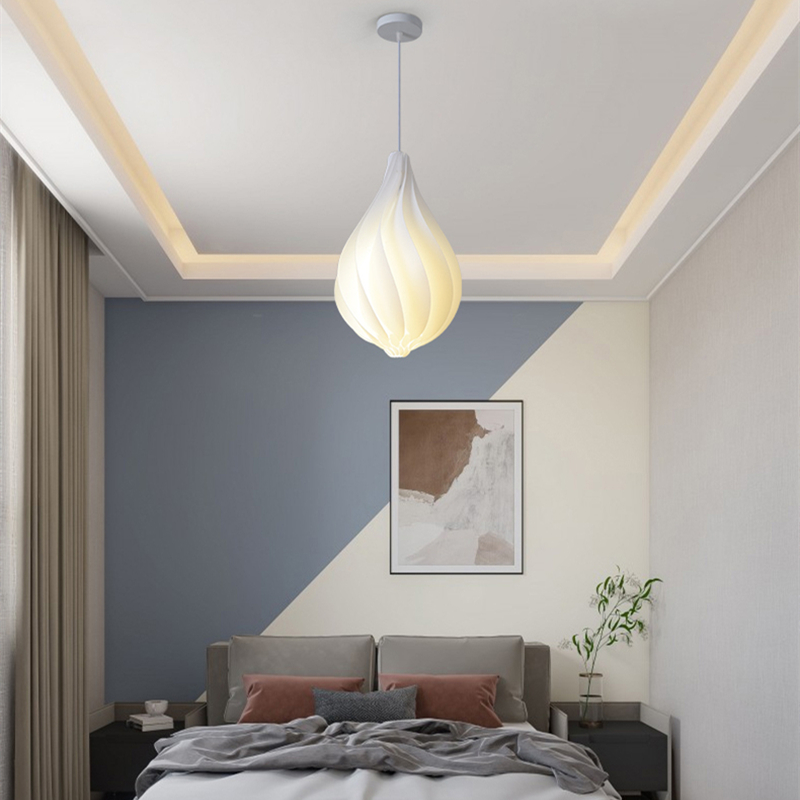 Office Furniture And Fixtures - Nordic LED White PVC Wave Pendant