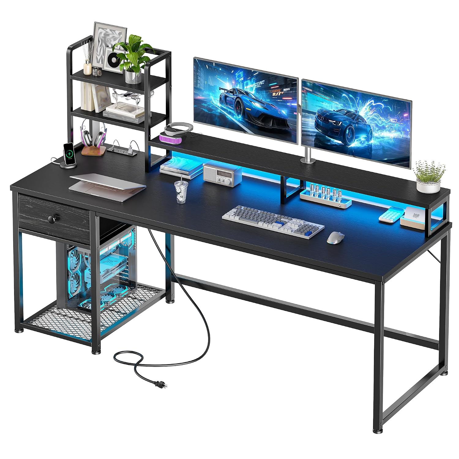 Gaming Desk With Hutch - Gaming Desk with Hutch & Drawers,