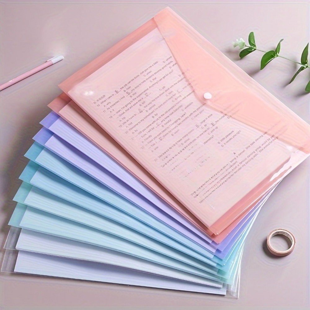 Binder Storage Box - 10pcs A4 Transparent Plastic File Folders