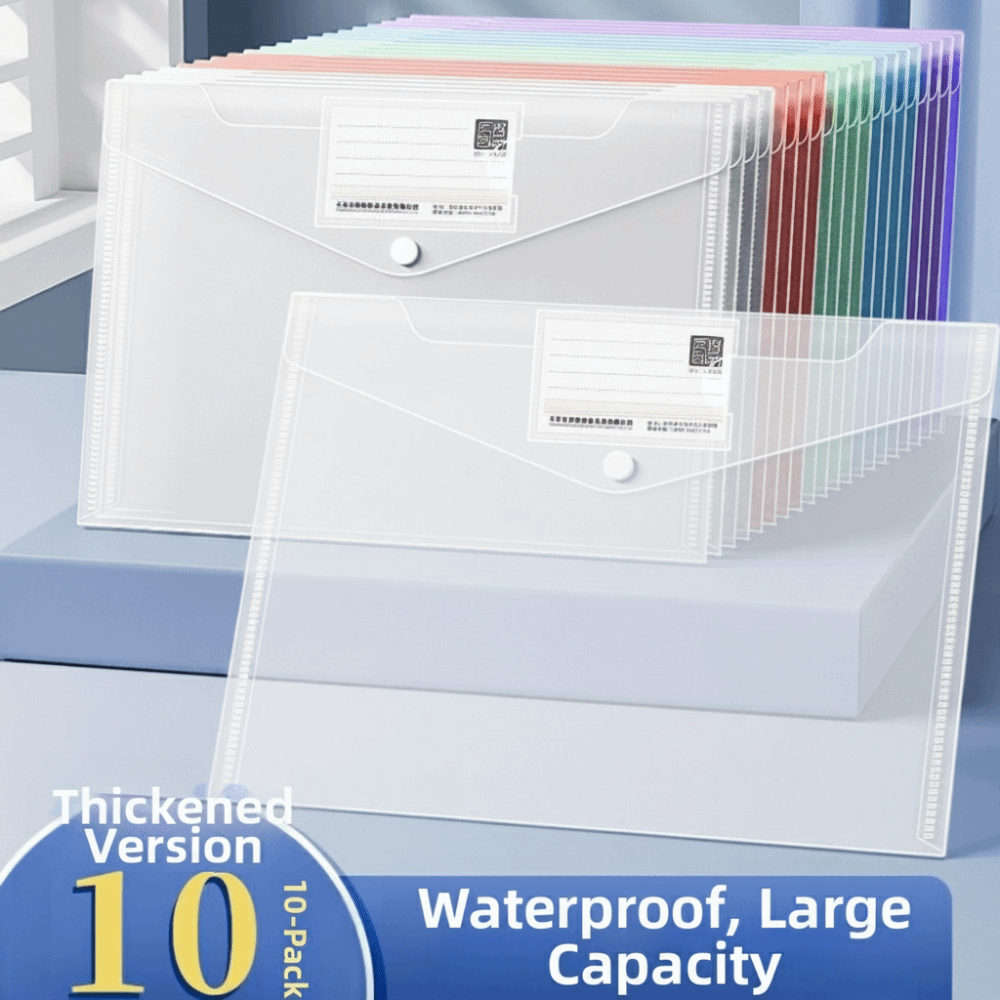 Binder Storage Box - 10 Pcs Clear A4 File Folders