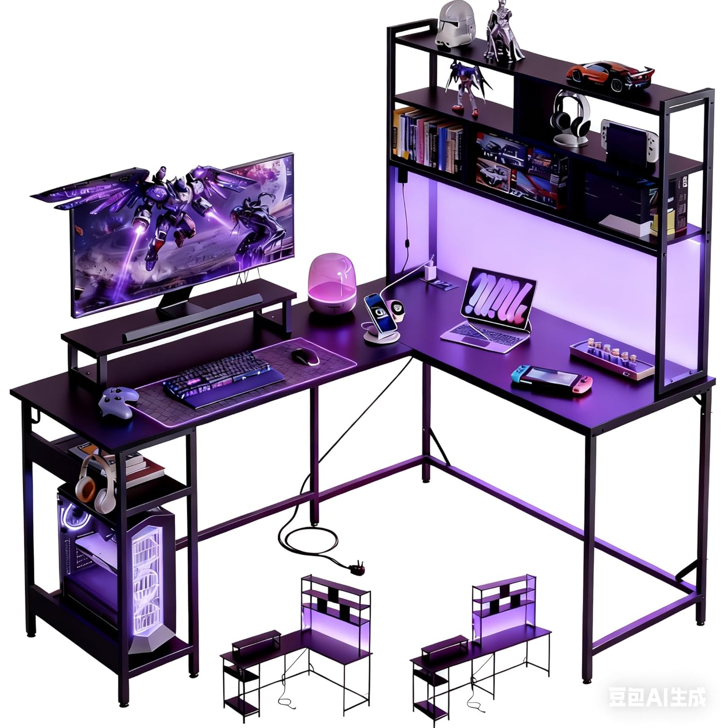 L Shaped Gaming Desk with Hutc - Gaming Desk With Hutch review and price