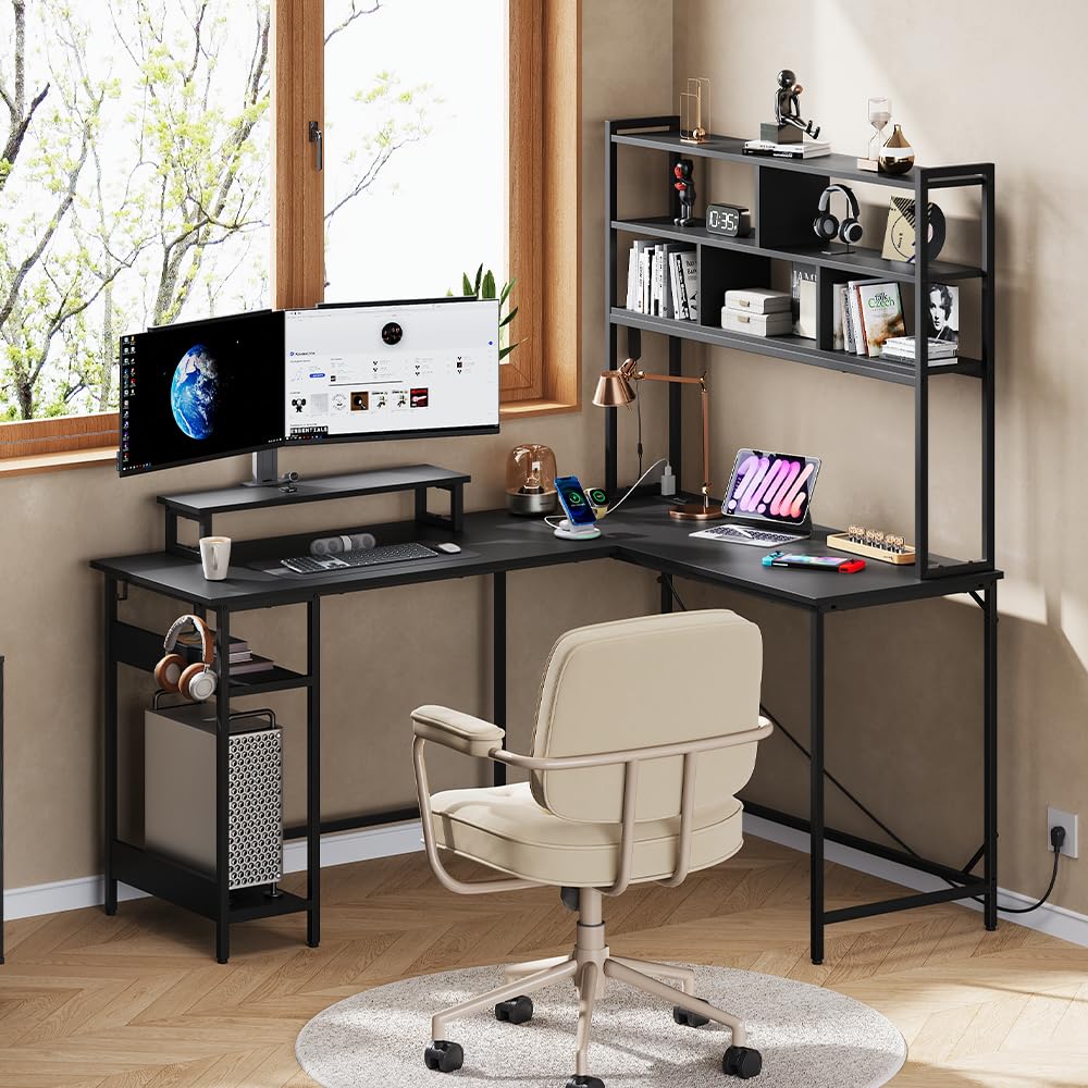 L Shaped Gaming Desk with Hutc - Gaming Desk With Hutch review and price