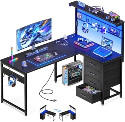 43” L Shaped Gaming Desk for S - Gaming Desk With Hutch review and price