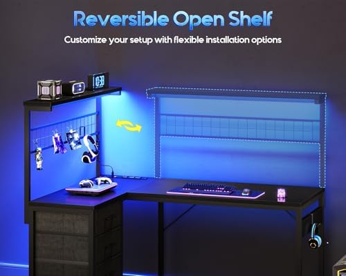 43” L Shaped Gaming Desk for S - Gaming Desk With Hutch review and price