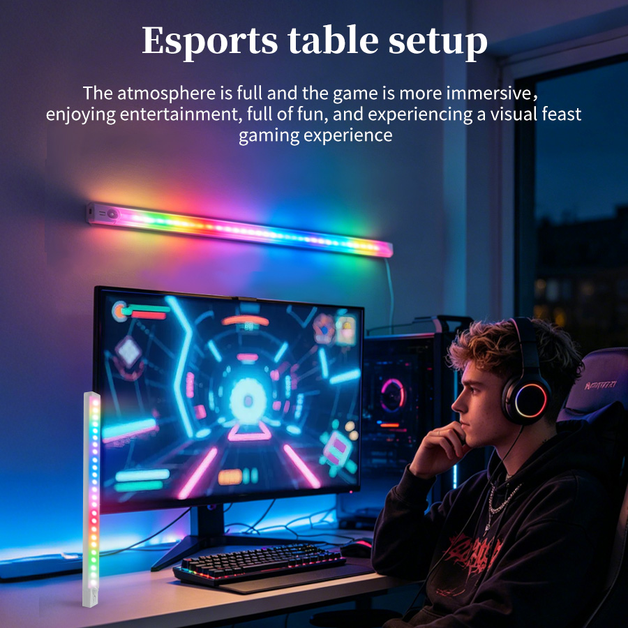 Rechargeable RGB LED Desk Ligh - Gaming Desk With Hutch review and price