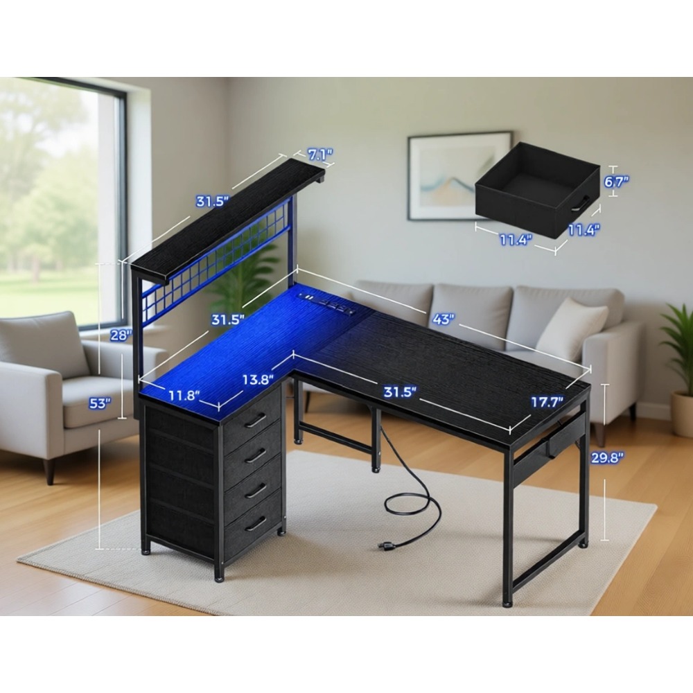 L Shaped Gaming Desk with Shel - Gaming Desk With Hutch review and price