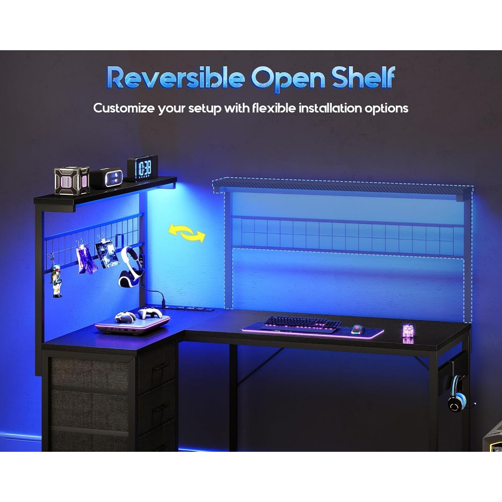 L Shaped Gaming Desk with Shel - Gaming Desk With Hutch review and price