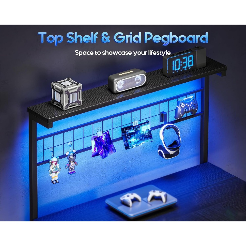 L Shaped Gaming Desk with Shel - Gaming Desk With Hutch review and price