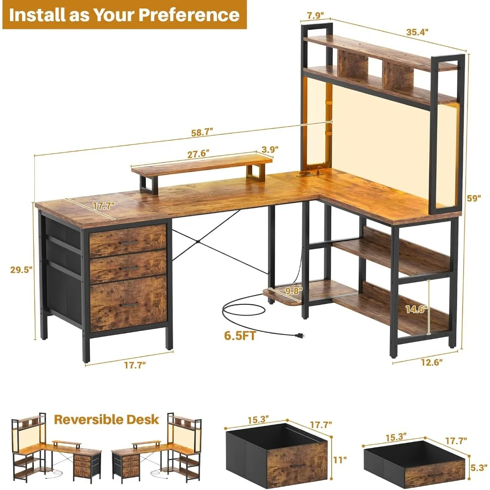 Aheaplus L Shaped Desk with Hu - Gaming Desk With Hutch review and price
