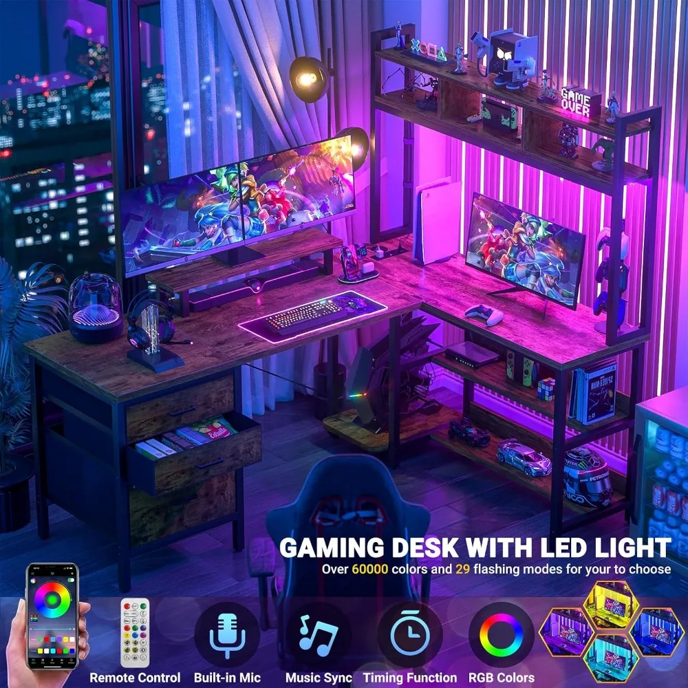 Aheaplus L Shaped Desk with Hu - Gaming Desk With Hutch review and price