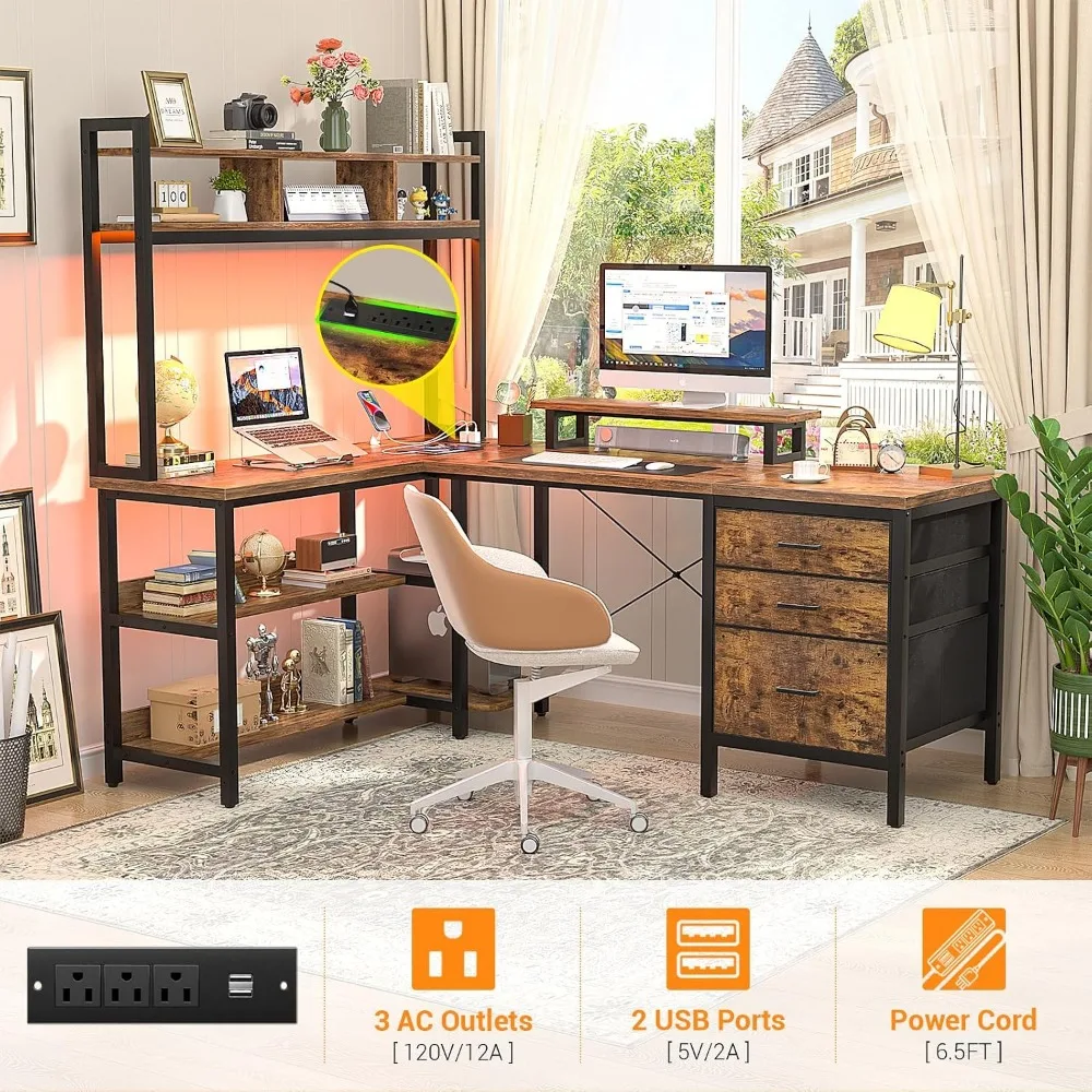 Aheaplus L Shaped Desk with Hu - Gaming Desk With Hutch review and price