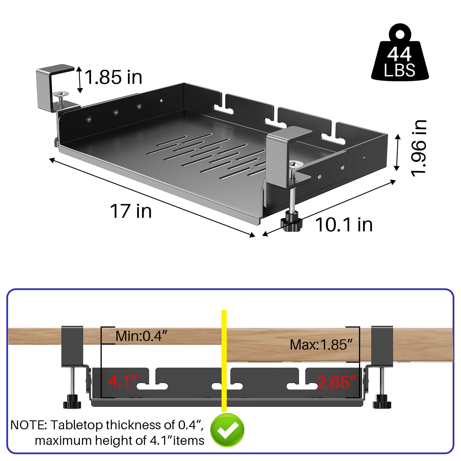 No Drill Under Desk Laptop Mou - Gaming Desk With Hutch review and price
