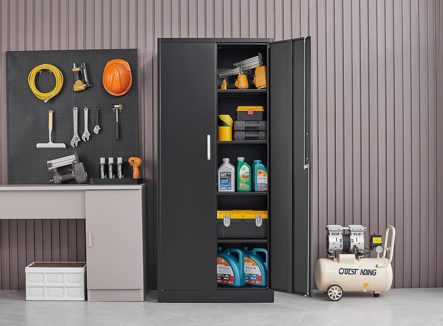 Metal Storage Cabinet With Adj - Office Furniture Cabinets review and price
