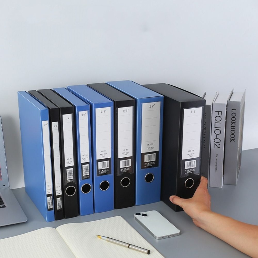 Desktop Black Blue A4 File Fol - Binder Storage Box review and price